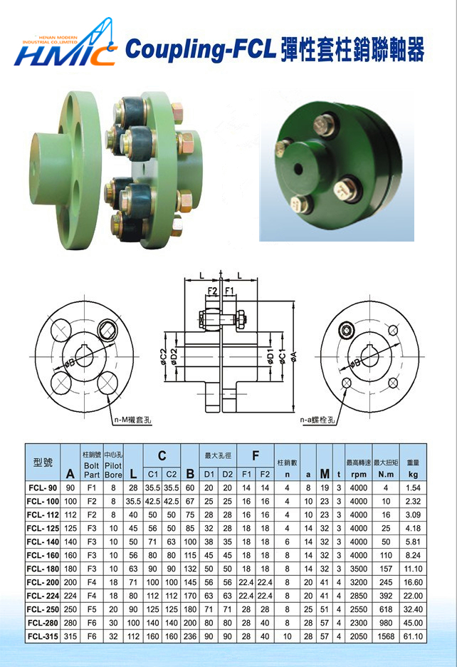 FCL 彈性套柱銷聯軸器